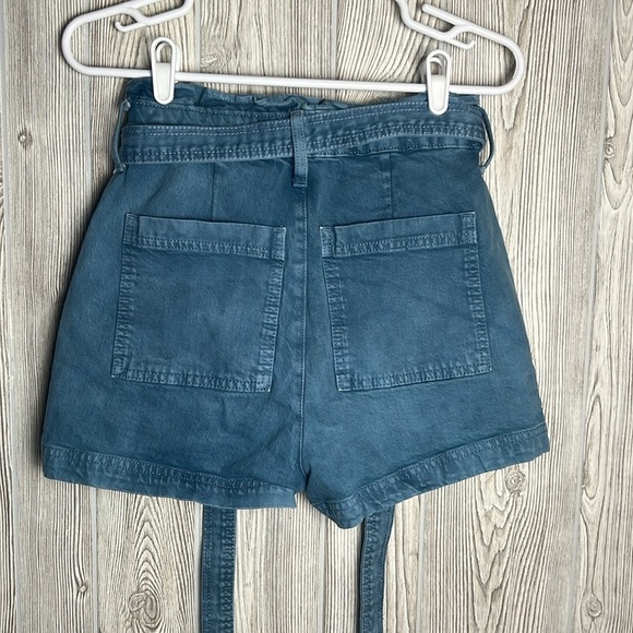 WOMENS UNIVERSAL THREADS SIZE 2 DENIM TIE WASTE PAPER BAG SHORTS - Picture 4 of 4